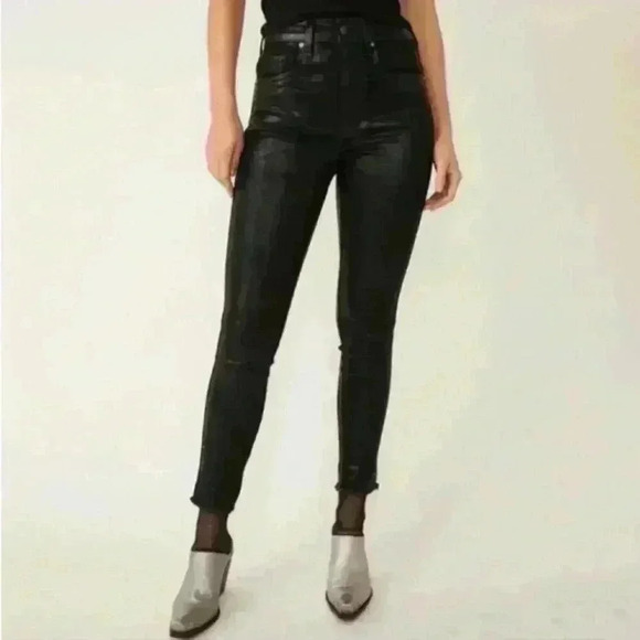 Free People We The‎ Free High Rise Coated Skinny Jeans Size 25 - Picture 1 of 9